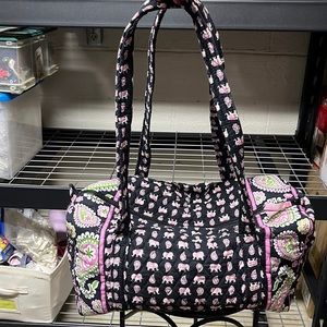 Vera Bradley Pink Elephants Duffle Bag